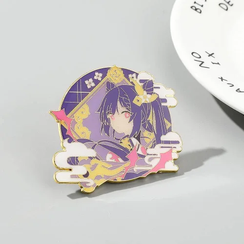 Vista 5 de Genshin - Broches esmaltados con diseño de personajes de juegos calientes, broche de solapa, regalo para fanáticos, broche de metal con insignia