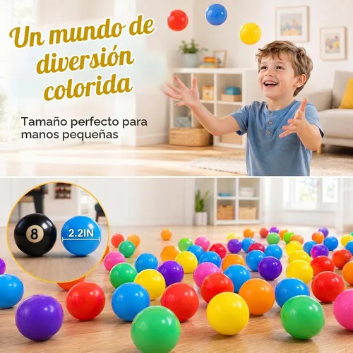 Vista 3 de Pelotas de 200/500/1000 unidades, bolas de plástico para pelotas de bebé, bolas coloridas sin BPA Morado