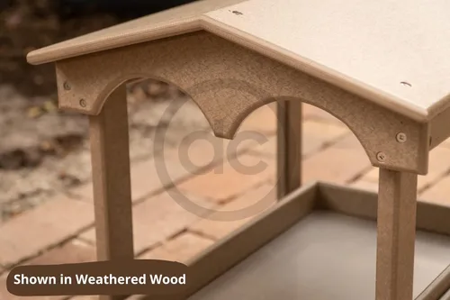 Vista 7 de DutchCrafters Comedero grande de plástico de polietileno con plataforma elevada cubierta con bandeja de semillas extraíble para pájaros silvestres