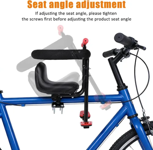 Vista 4 de Brobear Asiento delantero de bicicleta para niños, silla de bicicleta para niños, asiento para niños que acompaña el crecimiento de los niños