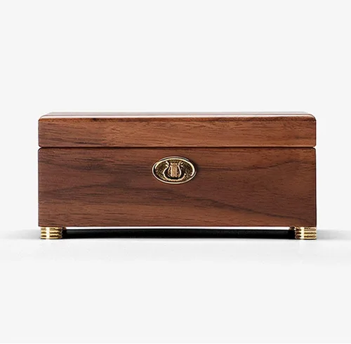 Vista 4 de SOFTALK Caja de música de madera RHYMES Caja musical coleccionable de alta gama, regalos para Navidad, cumpleaños, día de San Valentín