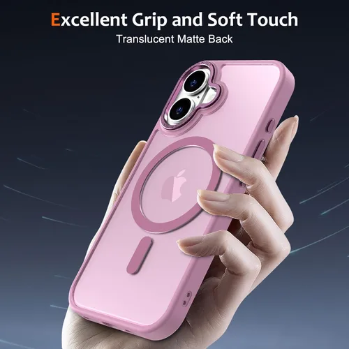 Vista 605 de Anuck - Funda magnética para iPhone 11 compatible con MagSafe, carcasa trasera mate translúcida dura, borde de TPU, delgada, resistente a impactos
