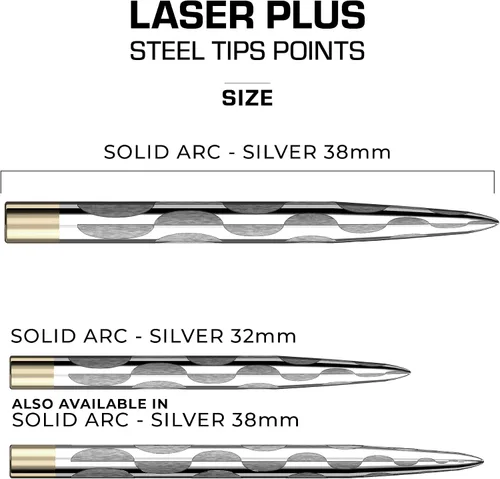 Vista 2 de Mission Darts Puntos de punta de acero láser Plus Arco sólido Varios colores y tamaños