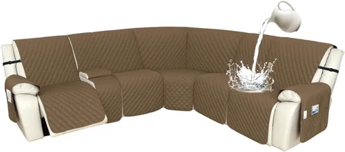 Vista 71 de Arfntevss Fundas de sofá modular reclinable, 10% impermeable, en forma de L, para sillón reclinable en forma de L, funda seccional lavable