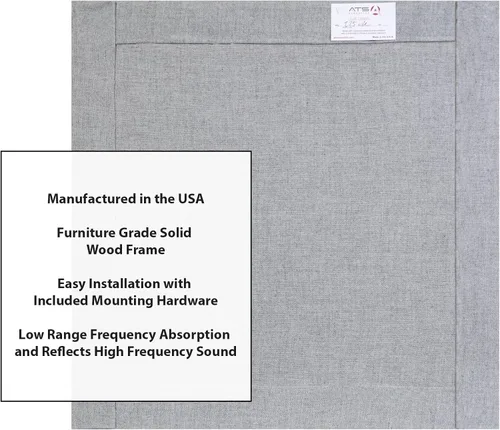 Vista 5 de ATS Acoustics Bass Trap - Panel de pared acústico de bajo rango que absorbe el sonido, reduce el eco, 24 x 24 x 4 pulgadas (azul ahumado)