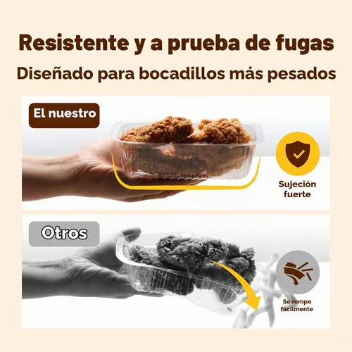 Vista 3 de Fit Meal Prep Paquete de 125 bandejas de plástico para nachos de 12 onzas, 2 compartimentos desechables para virutas y inmersiones, recipientes