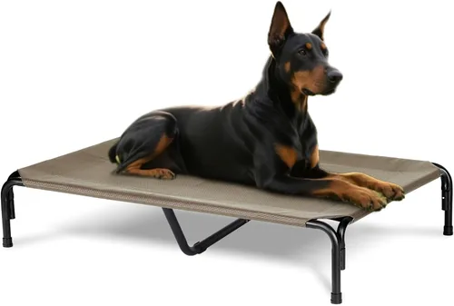 Vista 19 de Cama elevada para perros al aire libre, cuna refrescante de elevación media, camas elevadas para mascotas con malla Teslin transpirable duradera