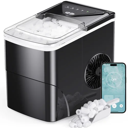 Vista 29 de Silonn Nugget - Máquina de hielo para encimera, hielo de caída automática Acero inoxidable