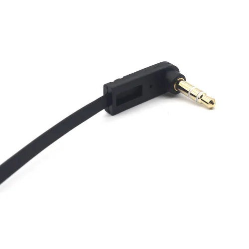 Vista 4 de Cable plano de audio estéreo de 0.1 in, 5.9 in, paquete de 2, ángulo de 90 grados macho, conector TRS de 1/8 pulgadas, cable auxiliar para Ángulo