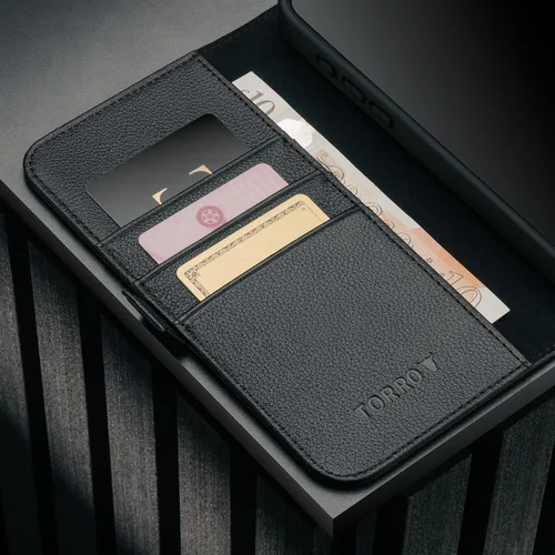 Vista 4 de TORRO Funda de cuero compatible con iPhone 17 de 6.3 pulgadas 2025, funda de piel prémium con función atril y ranuras para tarjetas