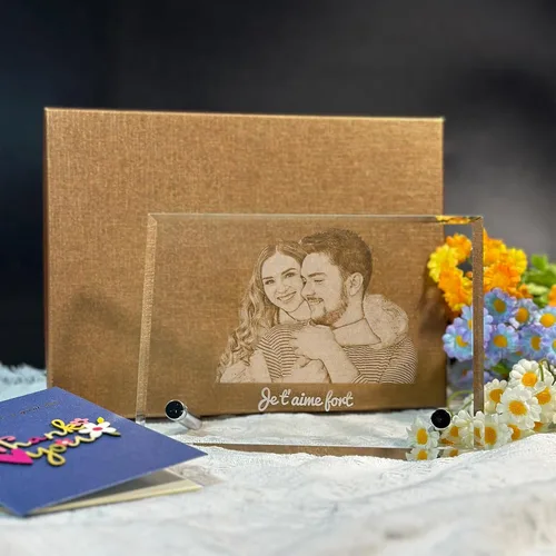 Vista 6 de Foto de cristal 2D, regalo personalizado para papá, mamá, él y ella con tu foto. Regalos de imagen personalizados para cumpleaños, boda
