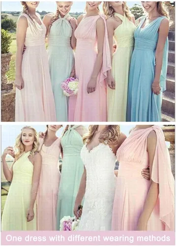 Vista 2 de Vestidos de dama de honor, vestidos largos de graduación, múltiples métodos de uso, vestidos de dama de honor