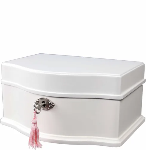 Vista 2 de Elle Joyero Organizador de joyas de bailarina y caja de música de cuerda Swan Lake para niñas y adolescentes, accesorios y almacenamiento de madera