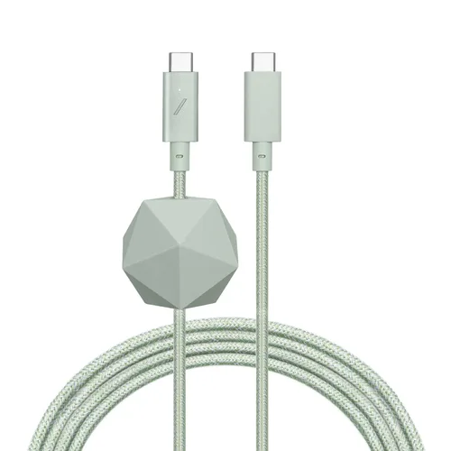 Vista 10 de Native Union Cable de escritorio tipo C, USB-C a USB-C, cable de carga antideslizante ultra fuerte de 8 pies con peso de anclaje compatible