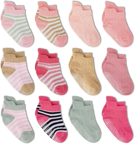 Vista 23 de Calcetines tobilleros antideslizantes Zaples para bebés con suelas antideslizantes para bebés, niños pequeños, niños y niñas