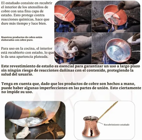 Vista 12 de Cafetera turca Hakan Hervidor de agua para estufa, cafetera, calentador de mantequilla, chocolate y leche Calentamiento uniforme y rápido