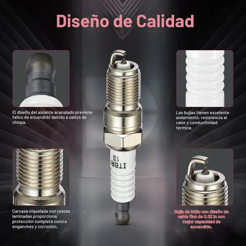 Vista 4 de BDFHYK 7397 bujías de iridio 4 unidades para Ford F-150 5.4L 5.8L 4.6L