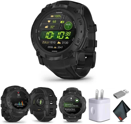Vista 18 de Garmin Instinct 3 45mm, AMOLED, reloj inteligente GPS para exteriores, reloj inteligente táctico de fitness 24/7, 18 días de duración de batería