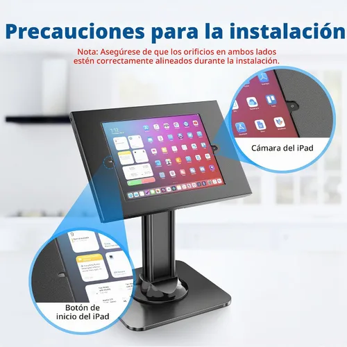 Vista 7 de AboveTEK - Soporte antirrobo para quiosco para iPad, soporte de seguridad para iPad y soporte para tableta con bloqueo, base resistente, giro