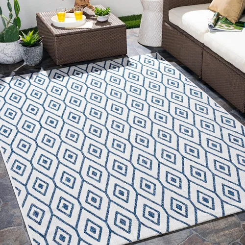 Vista 7 de Surya Eagean Global - Alfombra oriental para exteriores, 7 pies 10 pulgadas x 10 pies 2 pulgadas, color crema