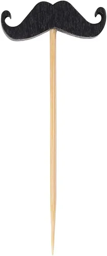 Vista 2 de Restaurantware Brochetas de cóctel de 2.7 pulgadas, 100 palillos de dientes para fiesta de cumpleaños, puntiagudos, resistentes, de bambú negro