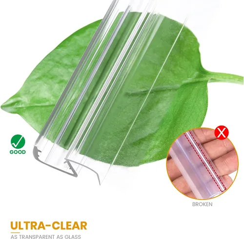Vista 6 de Tira de sellado inferior de puerta de vidrio para ducha de baño, 2 piezas de 36 pulgadas de largo, tiras de sellado de PVC transparente para panel