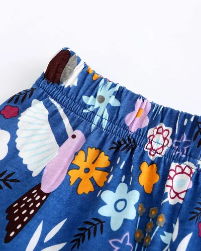Vista 7 de Youlebao Conjunto de pantalones cortos para niñas pequeñas, conjunto de ropa de verano casual de algodón y pantalones cortos