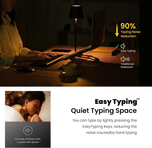 Vista 6 de cimetech EasyTyping KF10 - Combo de teclado y mouse inalámbricos, teclas de interruptor de tijera silenciosas, teclas que ahorran mano de obra