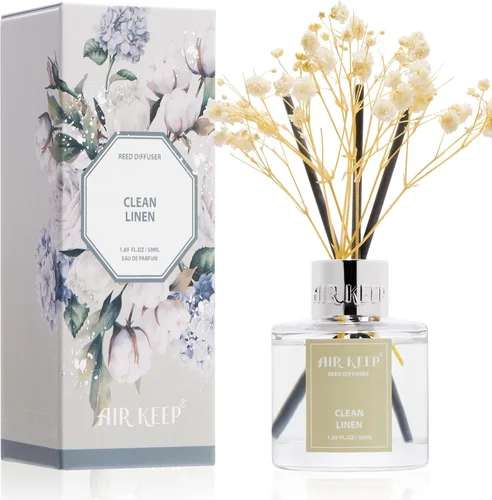 Vista 68 de Airkeep Juego de difusor de varillas – 3.38 onzas líquidas (3.4 fl oz), difusor de aroma de bambú para el hogar, incluye 8 varillas difusoras