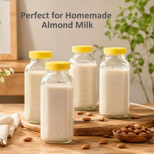 Vista 5 de Botellas de leche de vidrio reutilizables de 16 onzas