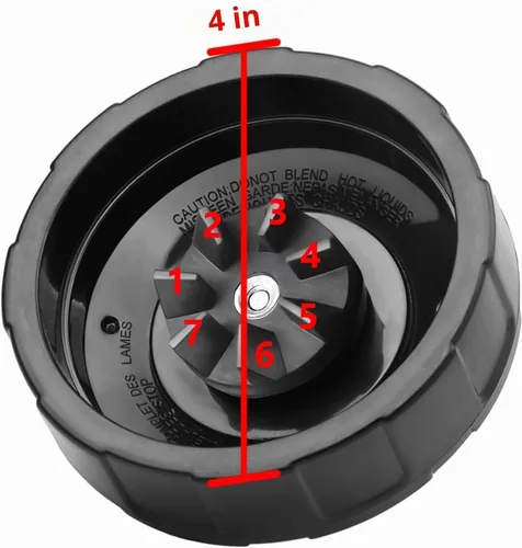 Vista 2 de Paquete de 2 piezas de repuesto para licuadora Ninja – Cuchilla de licuadora Ninja de grado premium de 7 aletas para vasos de licuadora Ninja