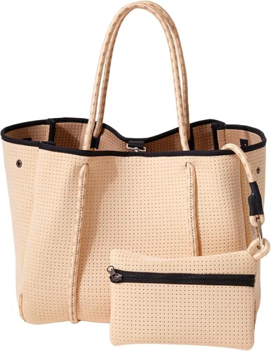 Vista 50 de POPUPS Bolso grande de neopreno para mujer - Bolso de mano de diseñador para todos los días, para el trabajo, la playa y viajes con bolsillos