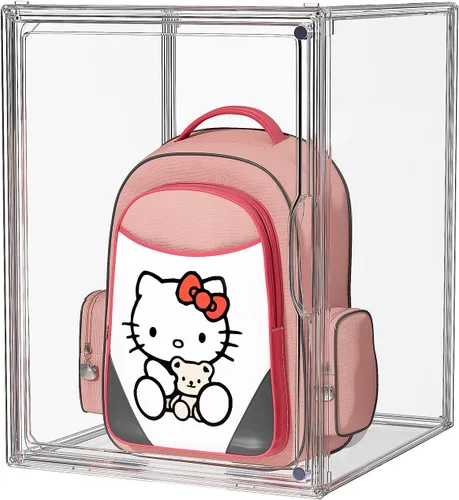 Vista 7 de Organizador de bolso para armario, organizador de almacenamiento de bolso, caja de exhibición apilable con puerta magnética, vitrina acrílica