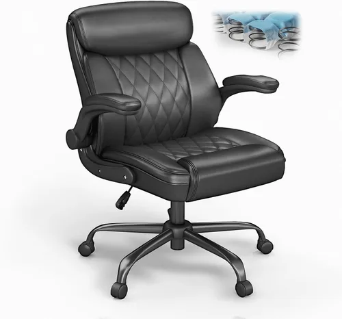 Vista 9 de Silla de Oficina Ejecutiva AnyGod, Sillas de Escritorio Ergonómicas y Cómodas para Computadora con Reposabrazos Abatibles, Soporte Lumbar, Respaldo