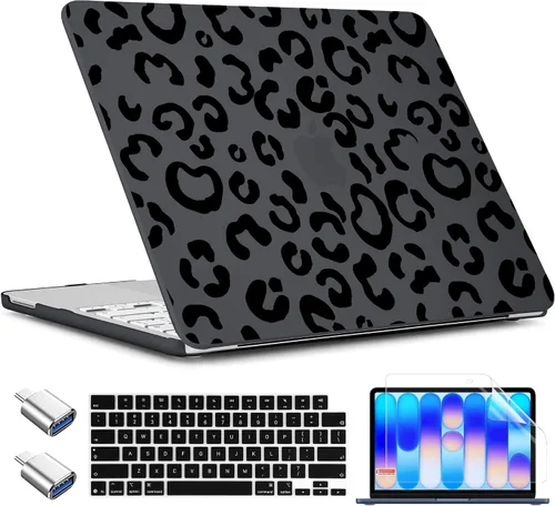 Vista 41 de TWOLSKOO Funda para MacBook Neo de 13 pulgadas 2026 A3404 A18 Pro Chip, funda rígida de plástico con adaptador tipo C, 2 fundas para cámara web