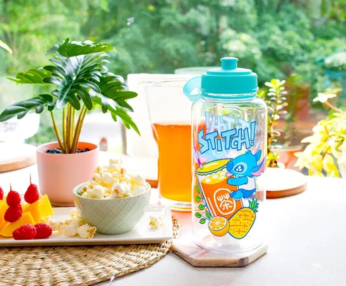 Vista 8 de Disney Lilo & Stitch Bubble Tea Botella de agua de plástico con tapa deportiva resistente a fugas Capacidad para 34 onzas