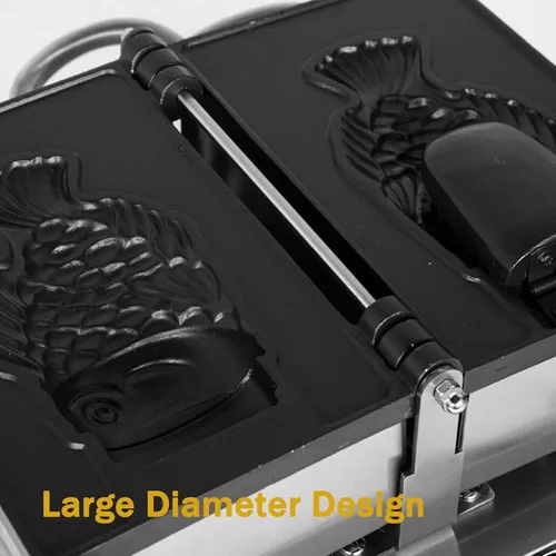 Vista 8 de Taiyaki - Plancha para hacer gofres de pescado, máquina eléctrica Taiyaki, máquina para hacer gofres de mermelada o helado de uso comercial