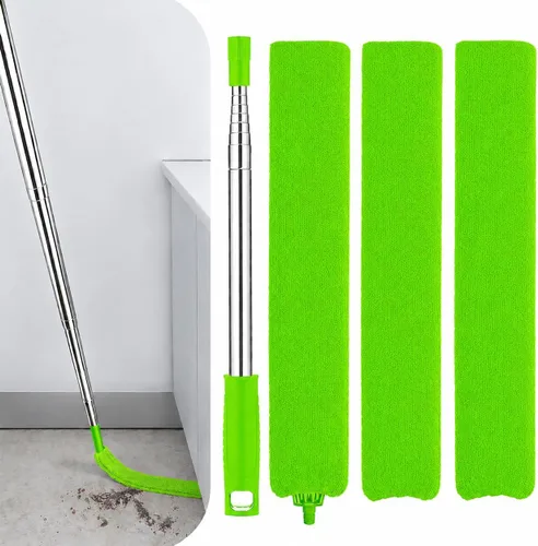 Vista 9 de Limpiador de polvo retráctil con poste de extensión y 3 paños de microfibra Cleaning Tools with 3 Microfiber Dusting Cloths Long Handle Duster