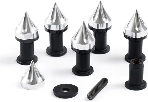 Vista 7 de 6 unids negro motocicletas universales parabrisas espigas pernos tornillos parabrisas M5 tornillo carenado placa placa kit de montaje pozo tuercas