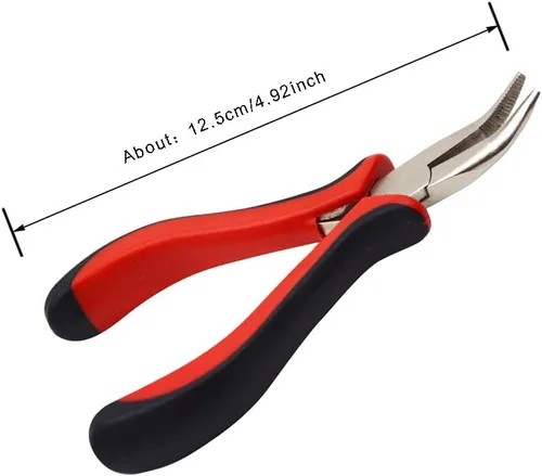 Vista 3 de Kit de herramientas para extensiones de cabello: 500 cuentas de silicona con microlíneas (negro) enhebrador de aguja de bucle, aguja de gancho