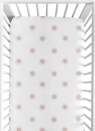 Vista 8 de Sweet Jojo Designs Mini sábana bajera para cuna para bebé (blanco y amarillo bohemio) para niñas o niños, guardería de recién nacidos/bebés, patios