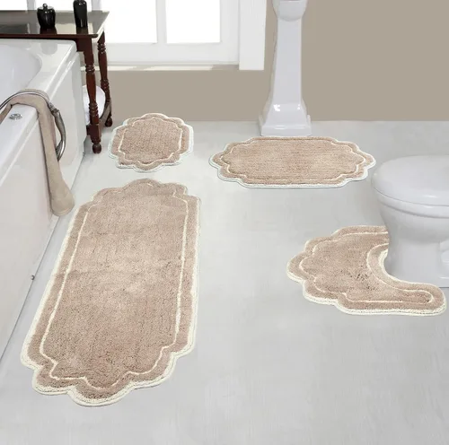 Vista 33 de Home Weavers - Tapete de baño 100% algodón copetudo, supersuave y absorbente, lavable a máquina y apto para secadora lino