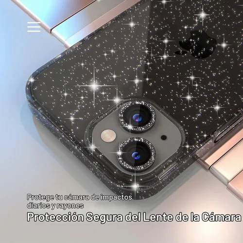 Vista 3 de Choiche, funda para iPhone 14 de mujer, brillante, protección de grado militar, 2 cubiertas de lentes de cámara Diamond, 2 protectores de vidrio