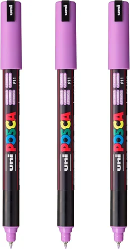 Vista 6 de Posca PC-1MR - Marcadores de pintura a base de agua, punta extra fina (0,7 mm), color albaricoque, paquete de 3