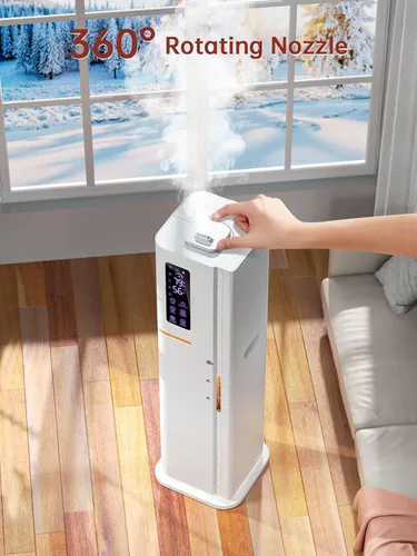 Vista 8 de Humidificadores de 2.64 galones para habitación grande, niebla cálida y fría de hasta 500 pies cuadrados, difusor de luz ambiental de llenado