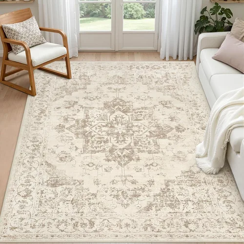 Vista 13 de Alfombras de área 8x10 Sala de estar: Dormitorio Alfombra Lavable Beige