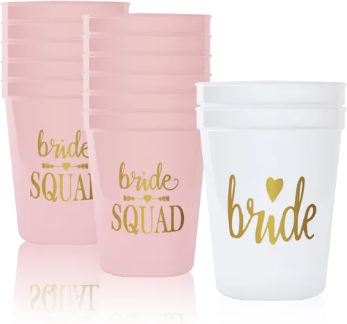 Vista 12 de PartyGifts&beyond Vasos de plástico para despedida de soltera, paquete de 13 tazas de plástico para dama de honor, despedida de soltera, decoración