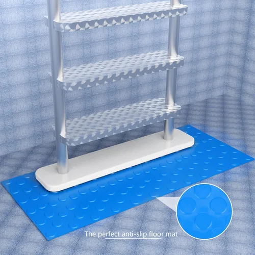 Vista 4 de DECOHS Alfombra de escalera de piscina, 9 x 36 pulgadas, antideslizante, alfombrilla protectora para piscina sobre el suelo, escaleras, escaleras