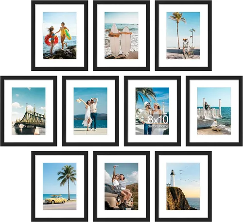 Vista 48 de decorUhome Paquete de 10 marcos de fotos de 4 x 6 pulgadas, decoración de Dorado