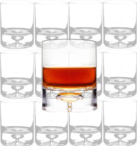 Vista 8 de LEMONSODA Vaso de cristal con base de burbujas de cristal, 9.5 onzas, juego